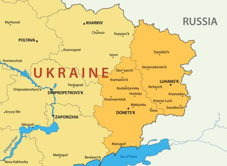 Donetsk,And,Lugansk,Regions,Of,Ukraine,-,Map,-,Illustration